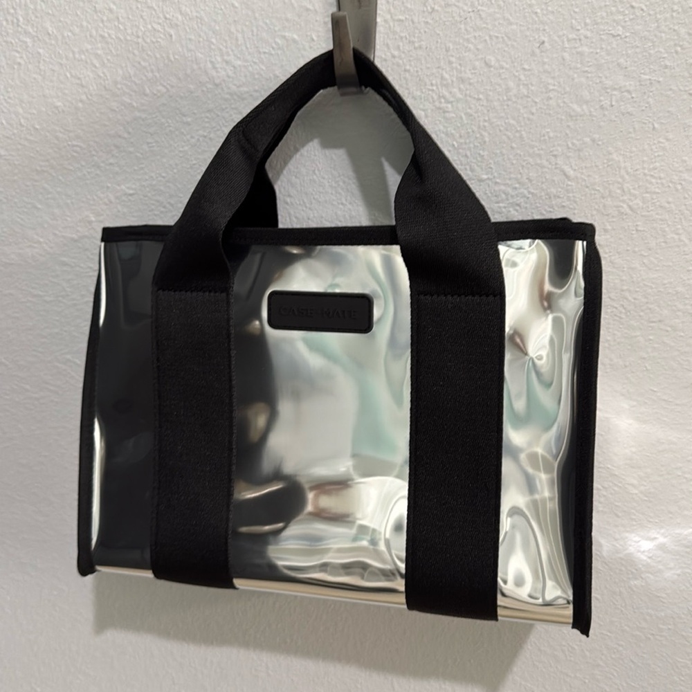 🩶🖤 Case-Mate Silver Chrome Mini Tote Bag  🖤🩶